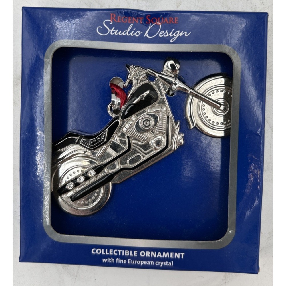 Motorcycle Collectible Christmas Ornament Crystal Regent Square Studio Design